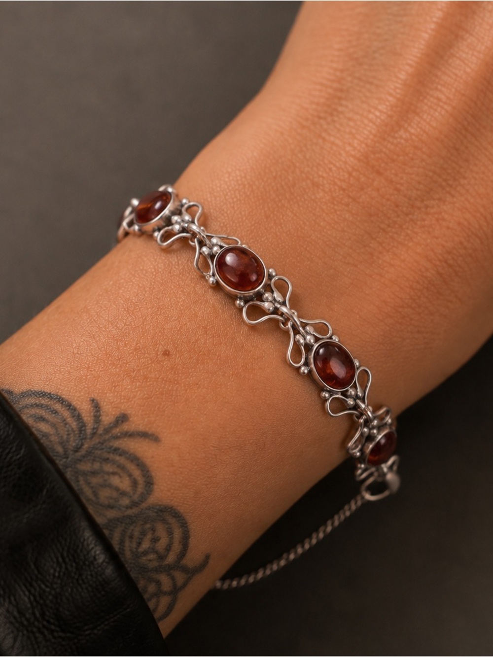 SS Amber Bracelet